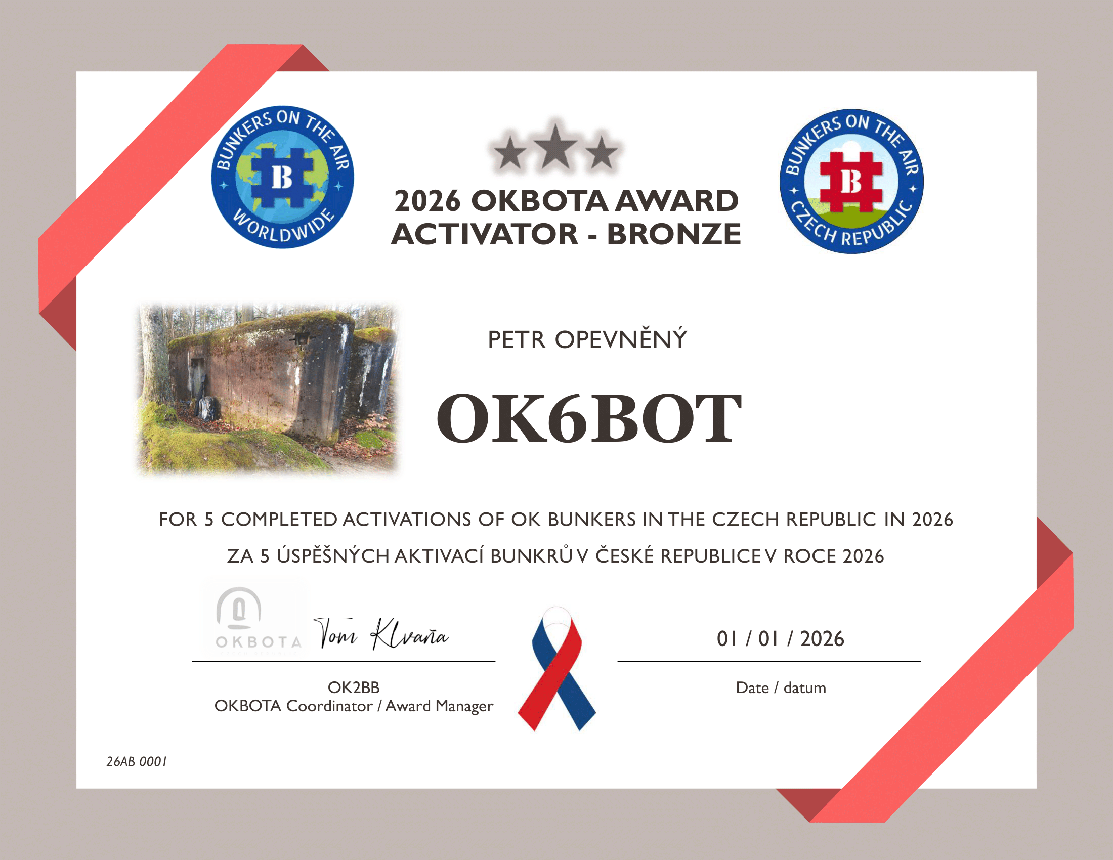 Bronzová cena aktivátora 2026