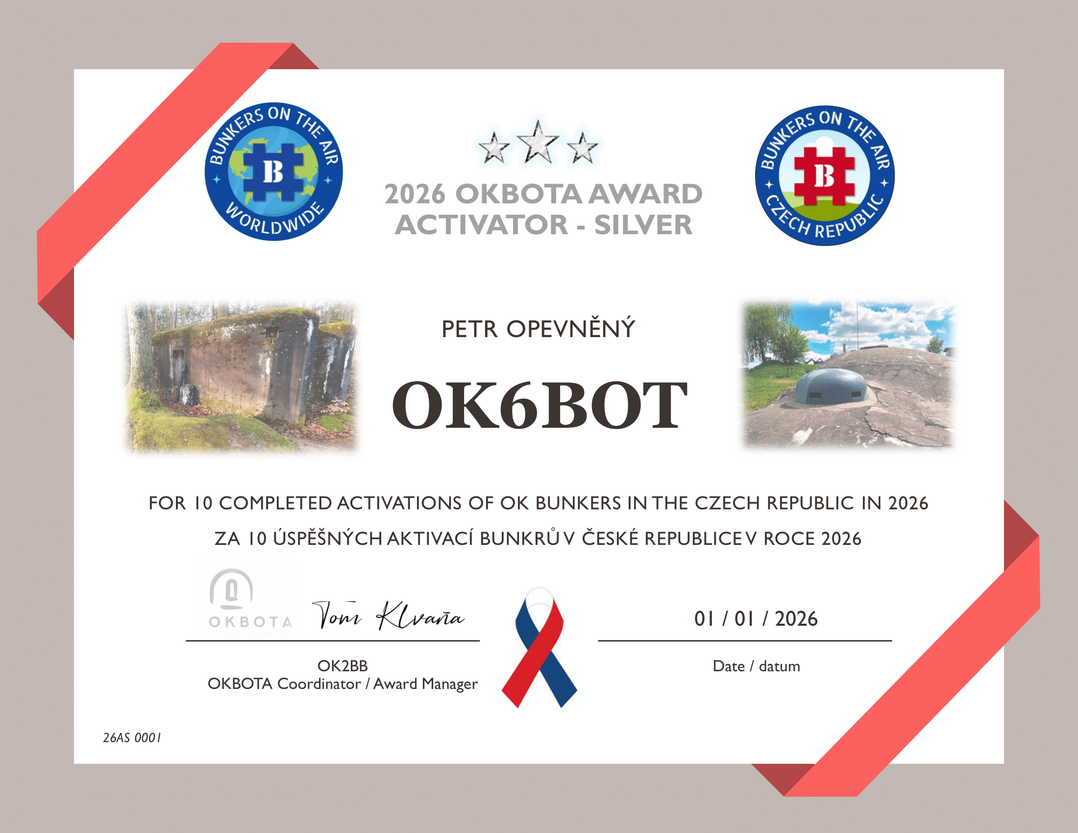 Stříbrná cena aktivátora 2026